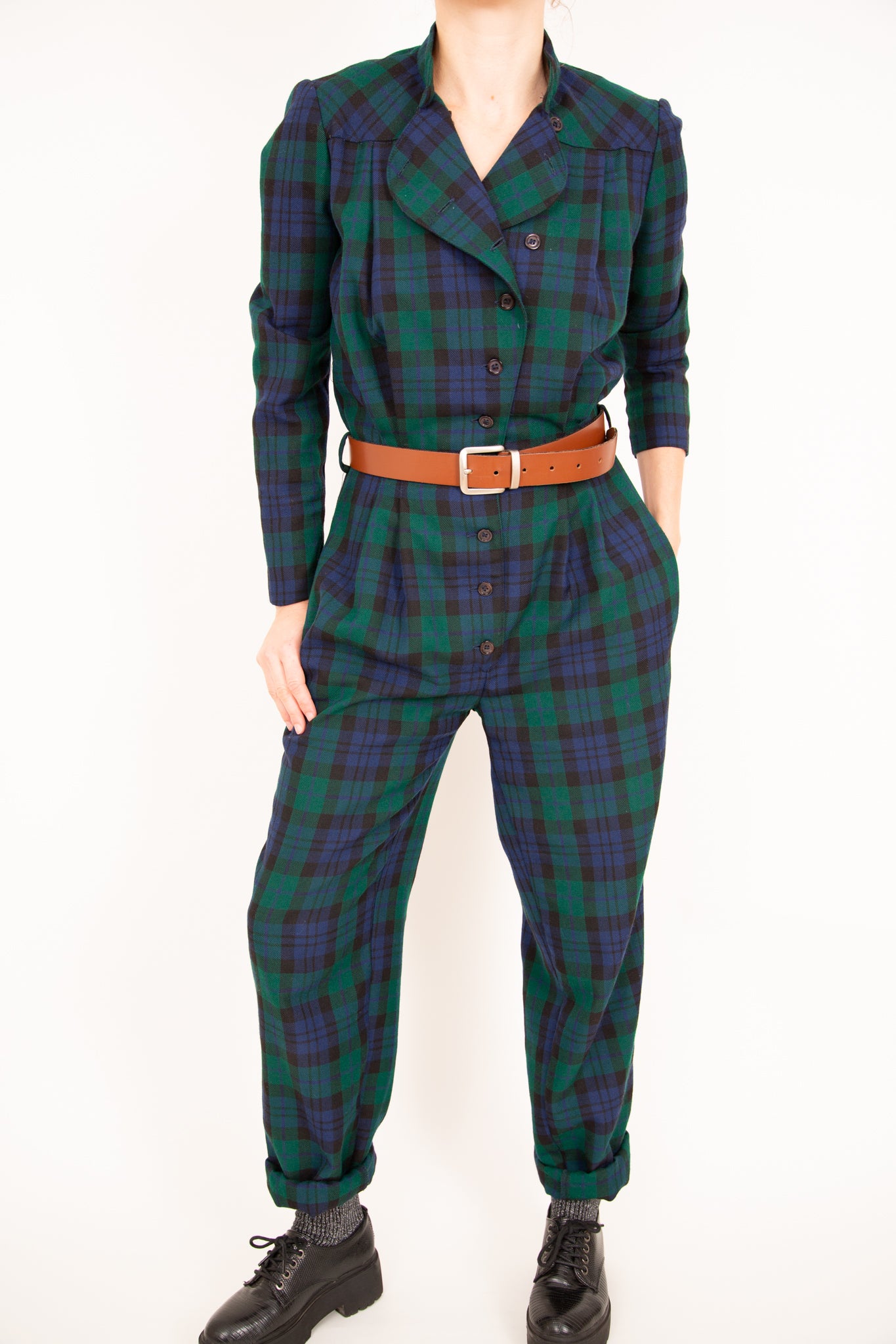 Combinaison tartan en laine 38