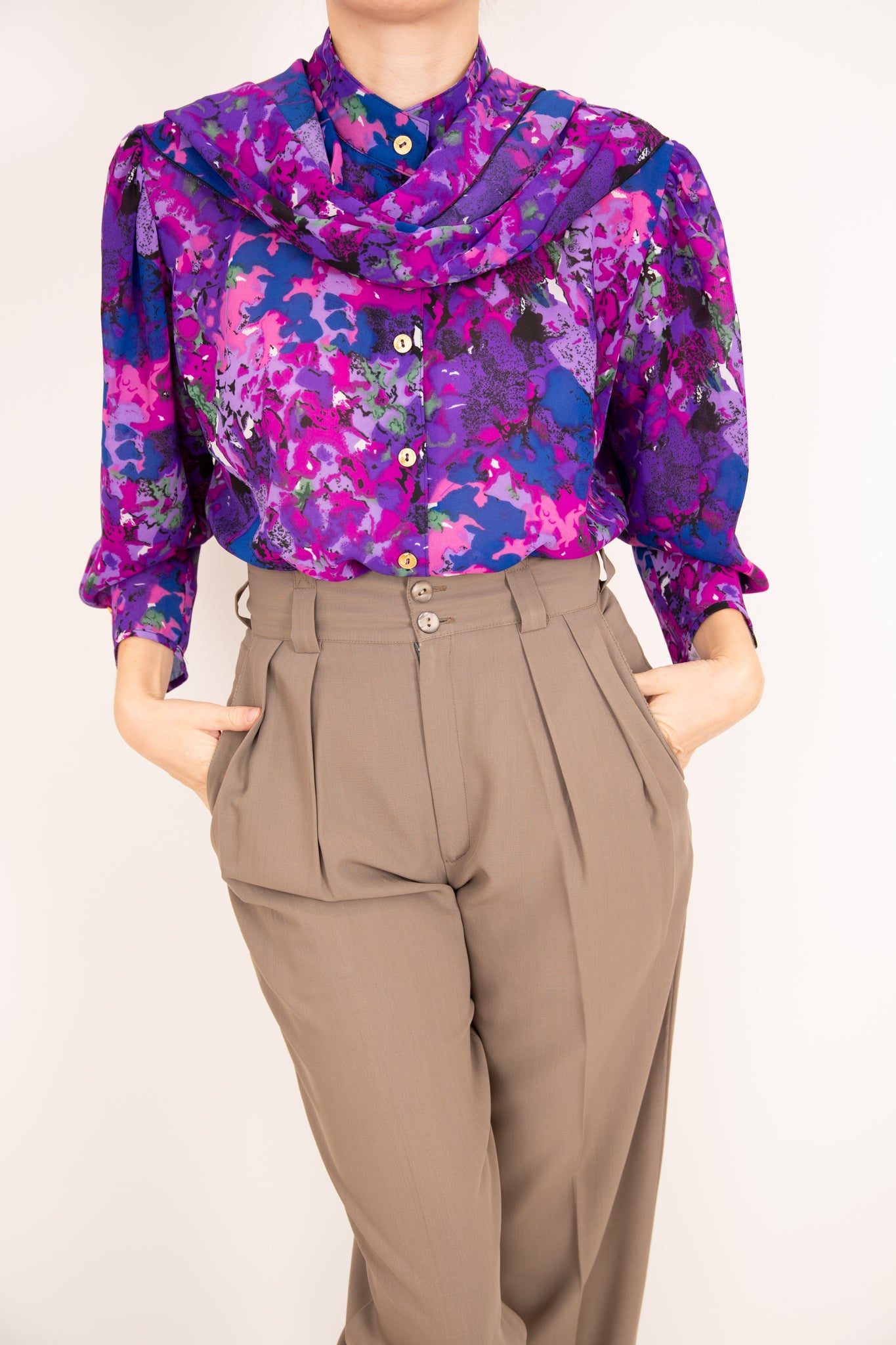 Chemisier à lavallière violet 36