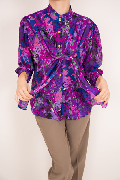 Chemisier à lavallière violet 36
