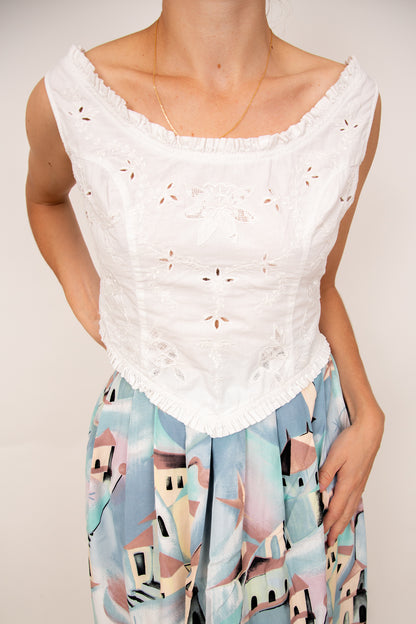 Corset blanc broderie anglaise 38