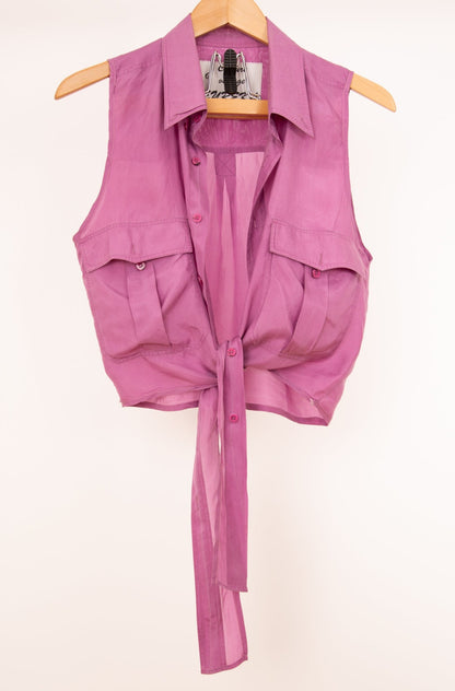 Chemisier sans manches mauve 36