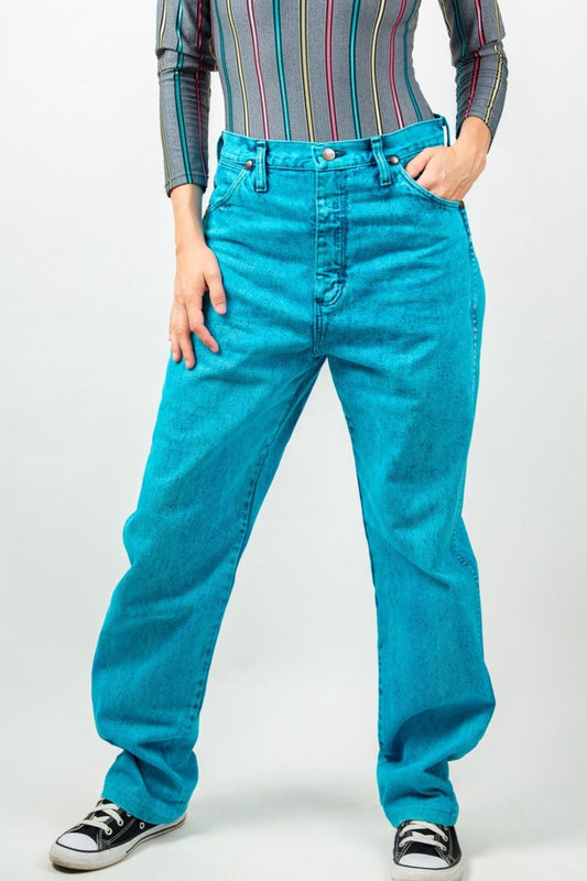 Jean Wrangler bleu électrique 40
