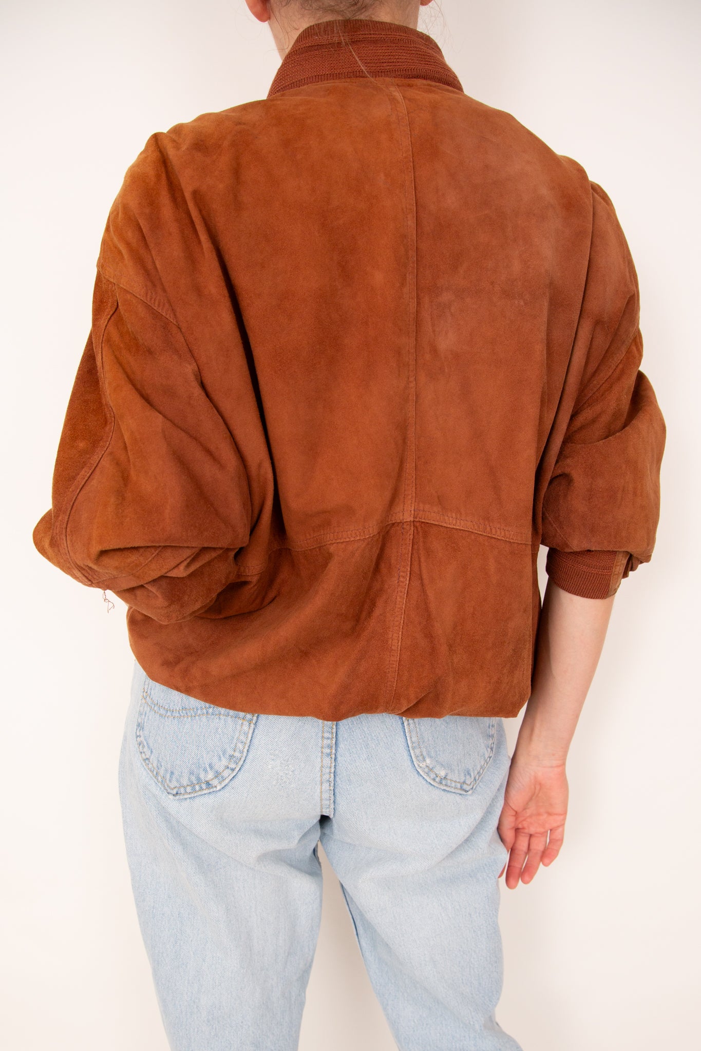 Blouson en daim camel 40