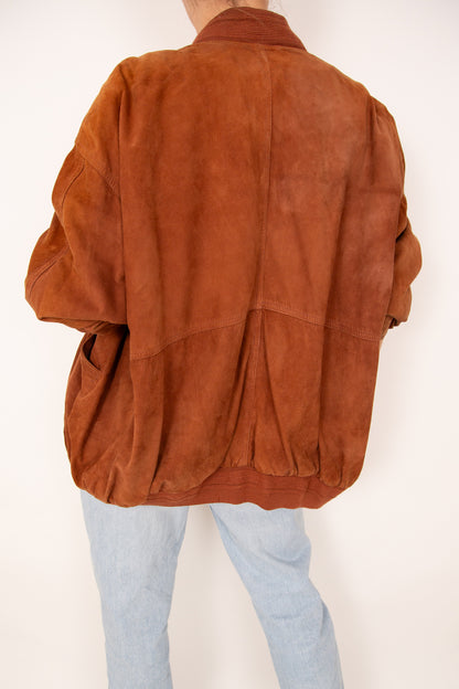 Blouson en daim camel 40
