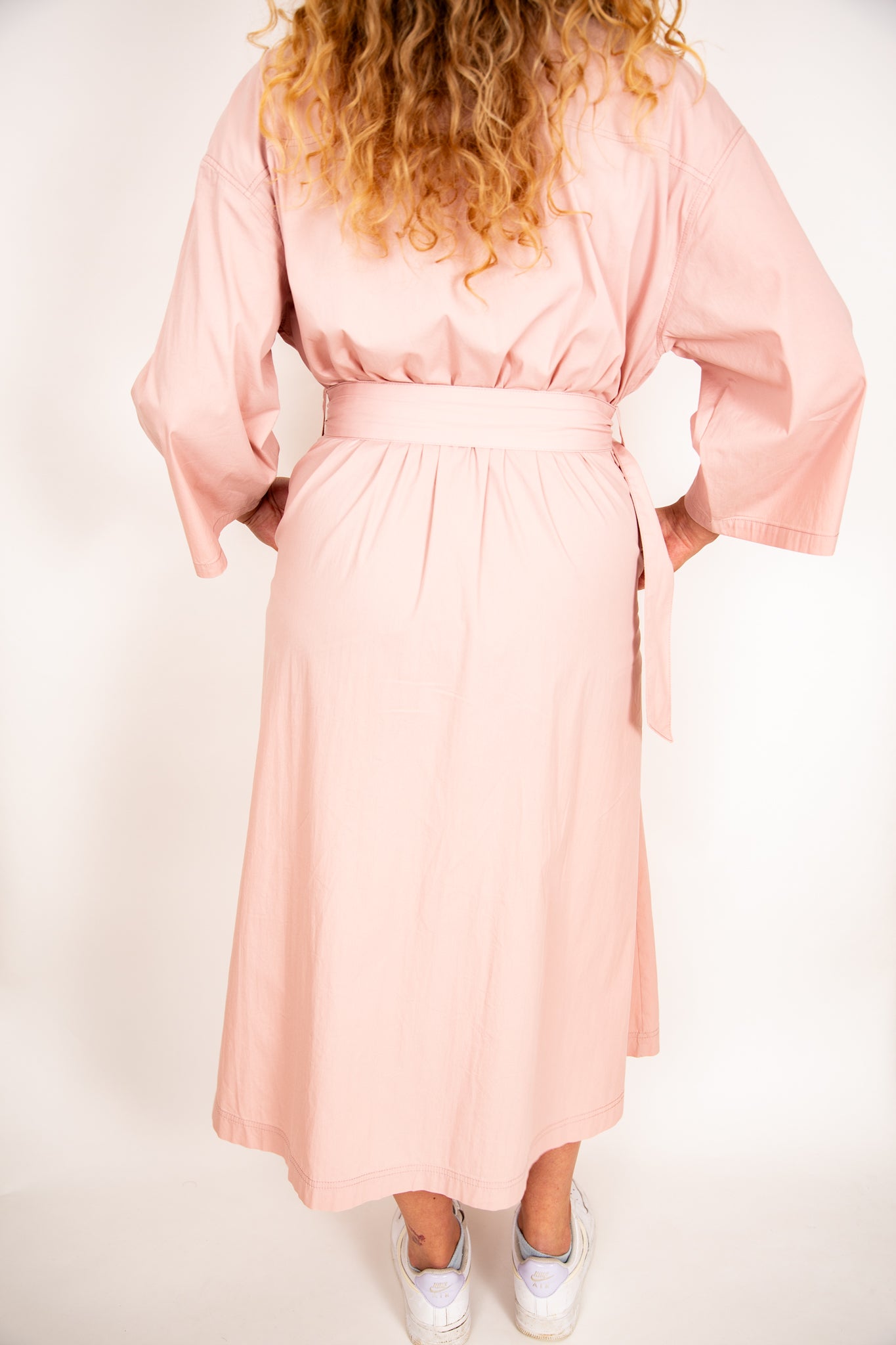 Robe-chemise rose poudré 40