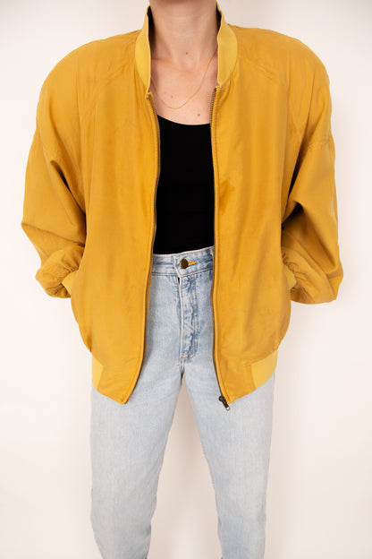 Blouson en soie moutarde 36