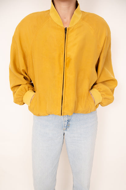 Blouson en soie moutarde 36