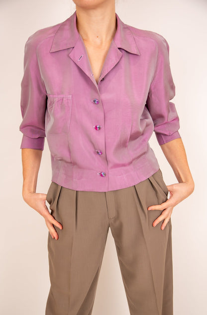 Chemisier mauve en soie 38