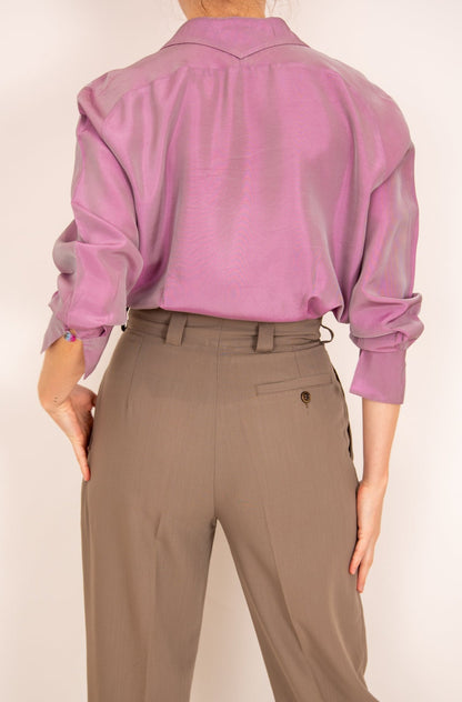 Chemisier mauve en soie 38