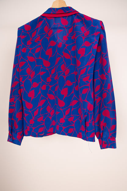 Chemisier rose et bleu électrique 36