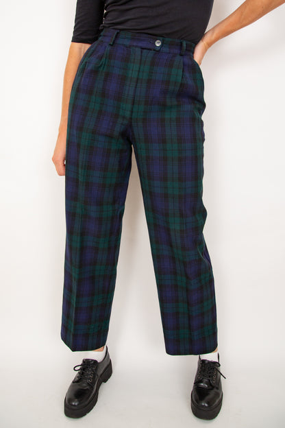 Pantacourt tartan en laine 36