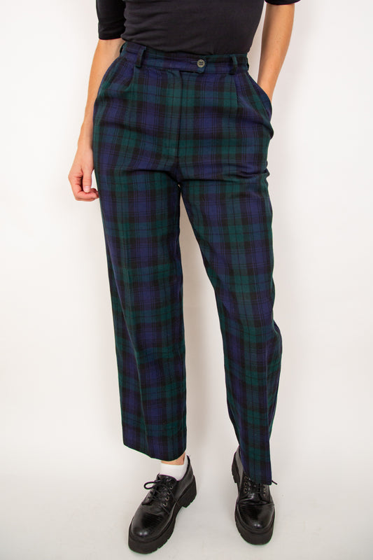 Pantacourt tartan en laine 36