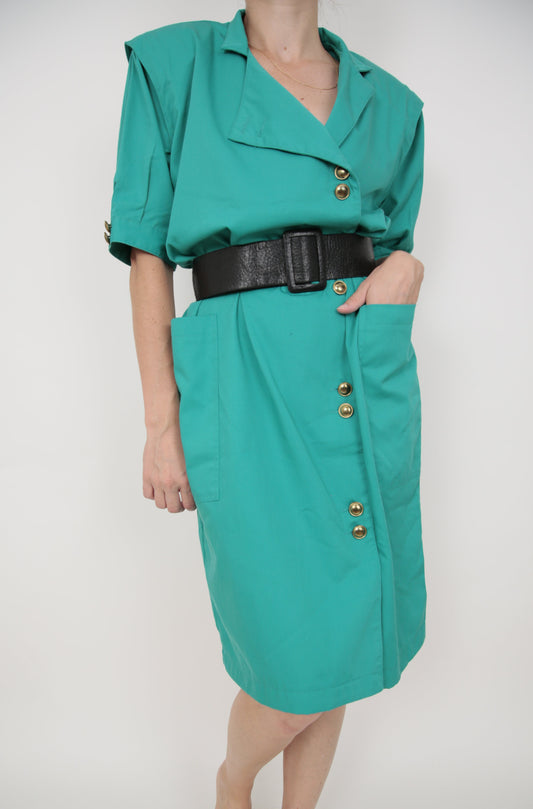 Robe à épaulettes turquoise 40