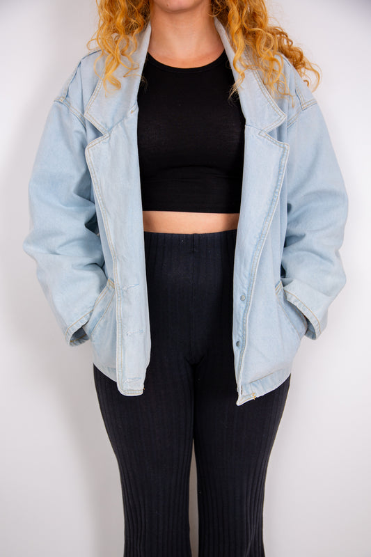 Veste-blazer en jean bleu clair 44