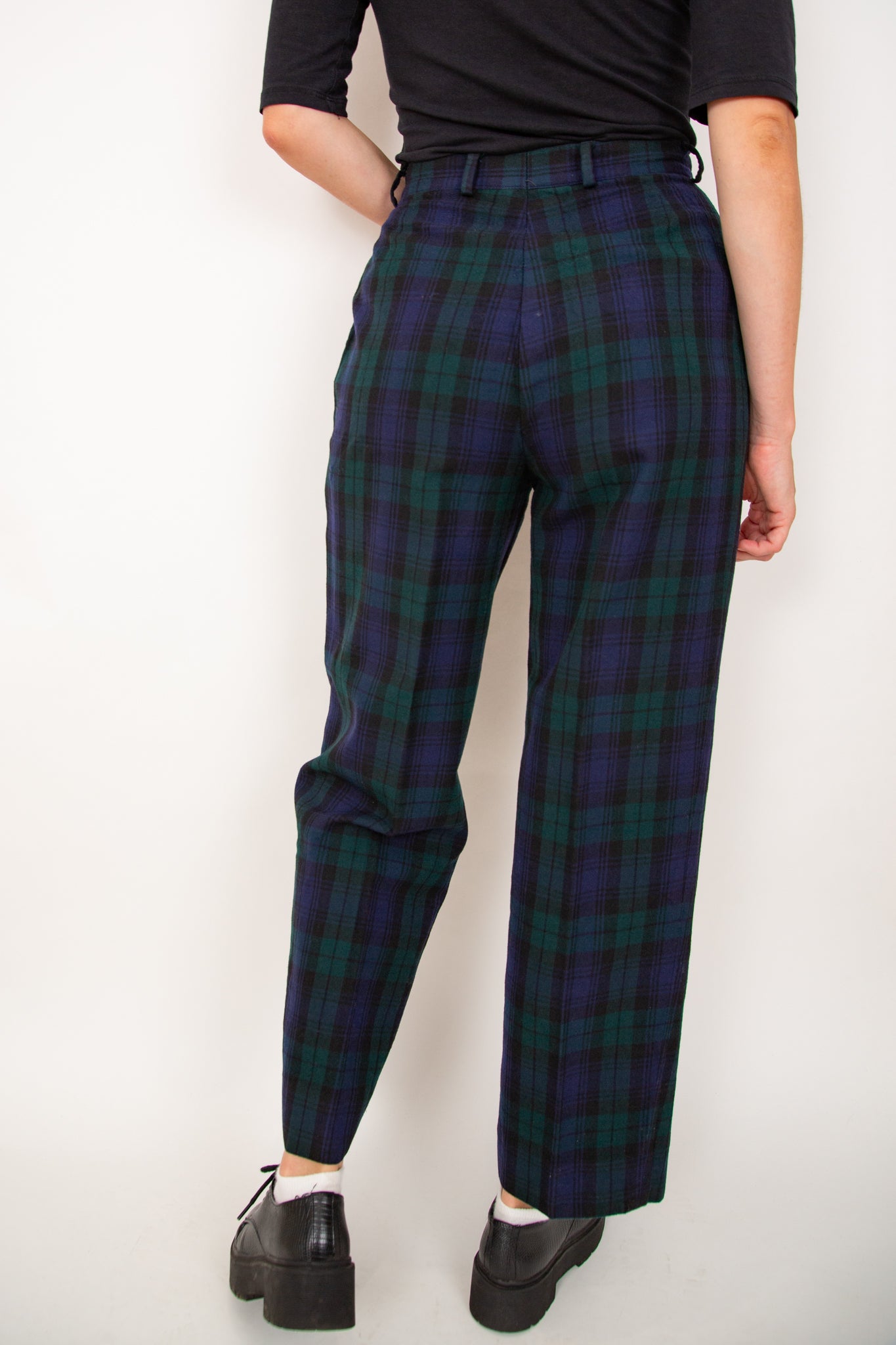 Pantacourt tartan en laine 36