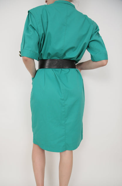 Robe à épaulettes turquoise 40