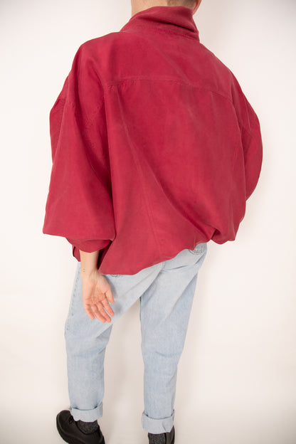 Blouson en soie rouge 46