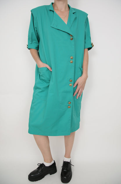 Robe à épaulettes turquoise 40