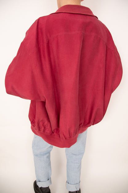 Blouson en soie rouge 46