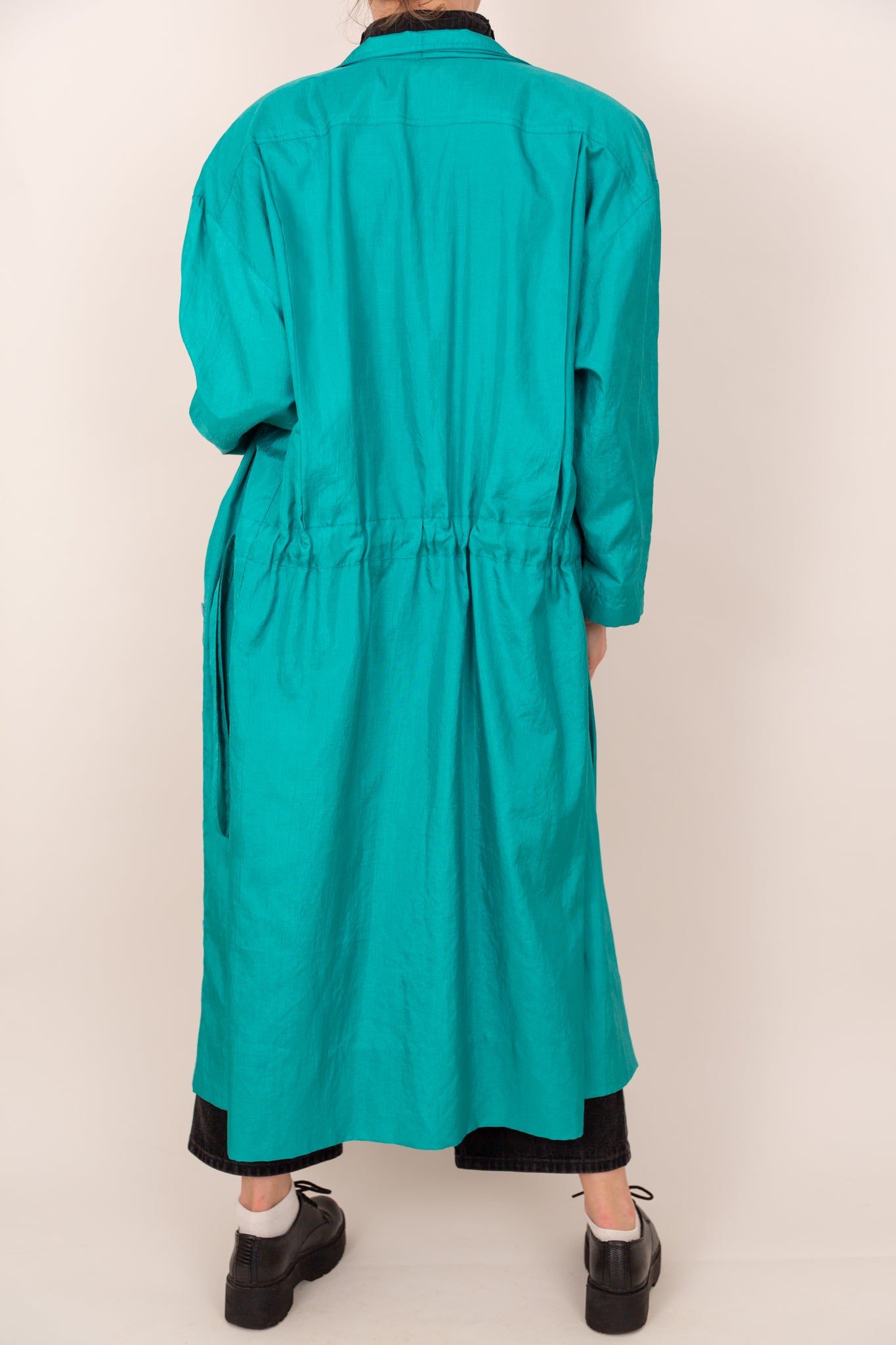 Robe turquoise satinée 38