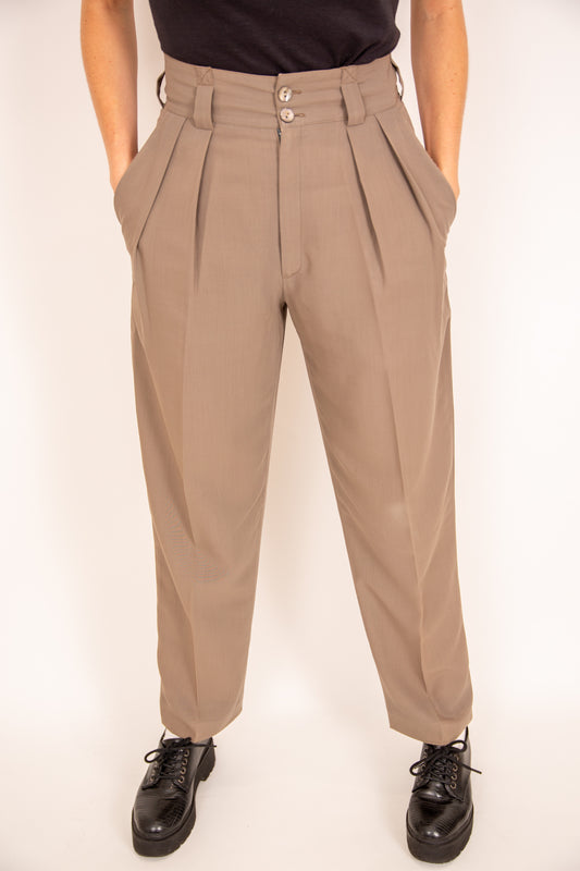 Pantalon à pince marron glacé 36