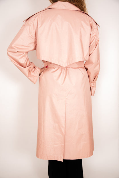 Trench-coat rose irisé 42