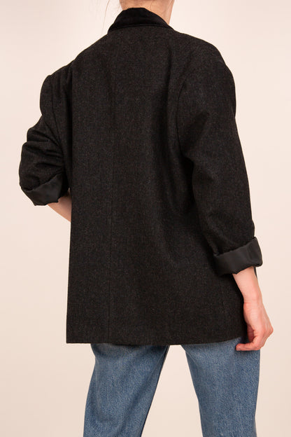 Blazer en laine gris et noir 40