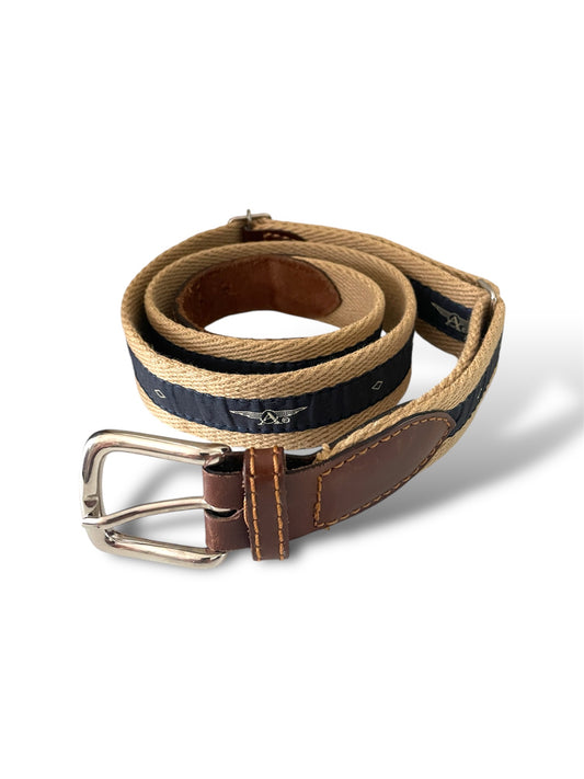 Ceinture Aviateur beige marron et bleu