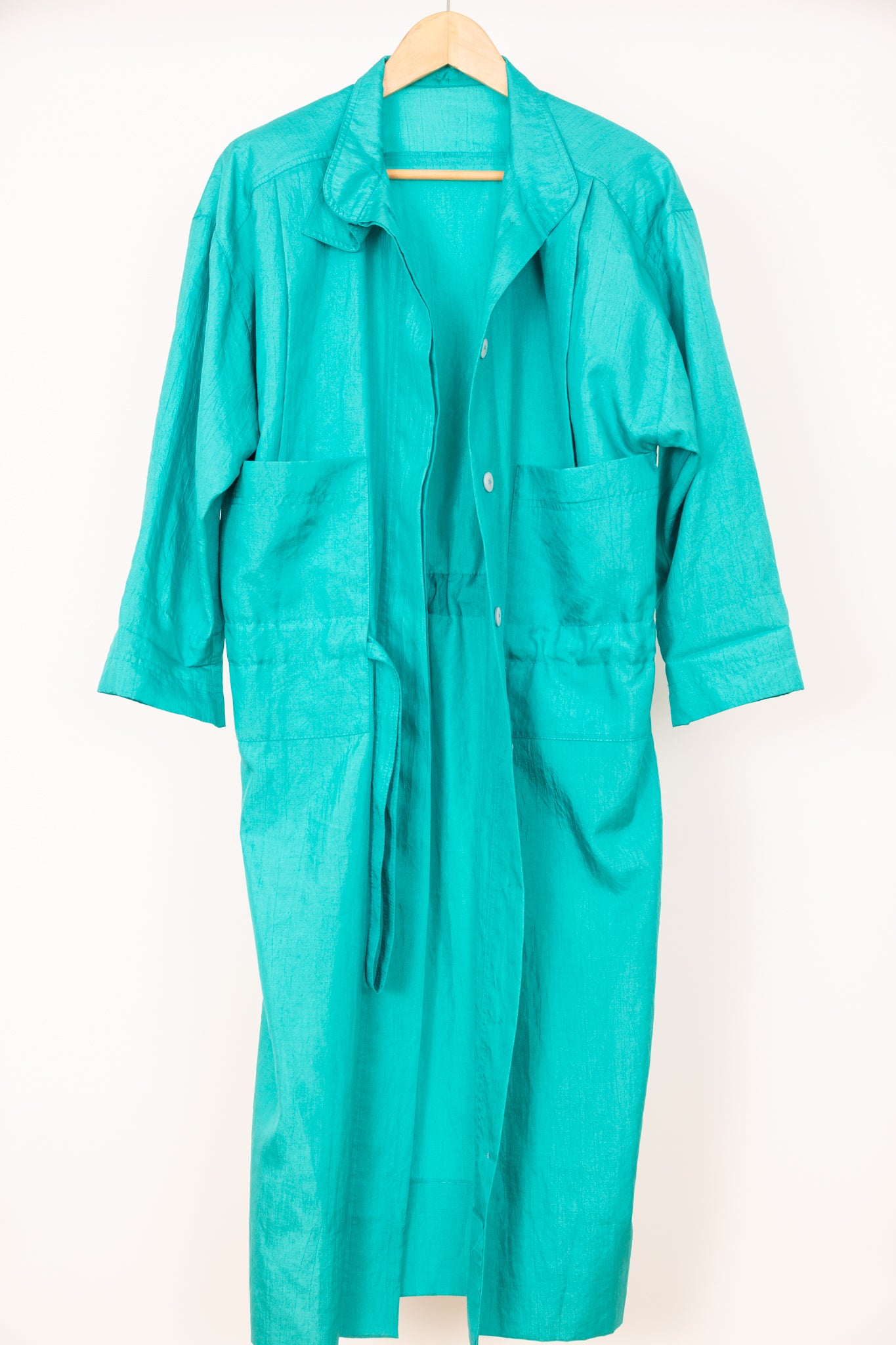 Robe turquoise satinée 38