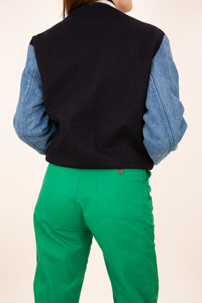 Blouson laine et jean bleu et blanc 36